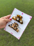 Pearl/gold -Tortoise shell hair claw clips
