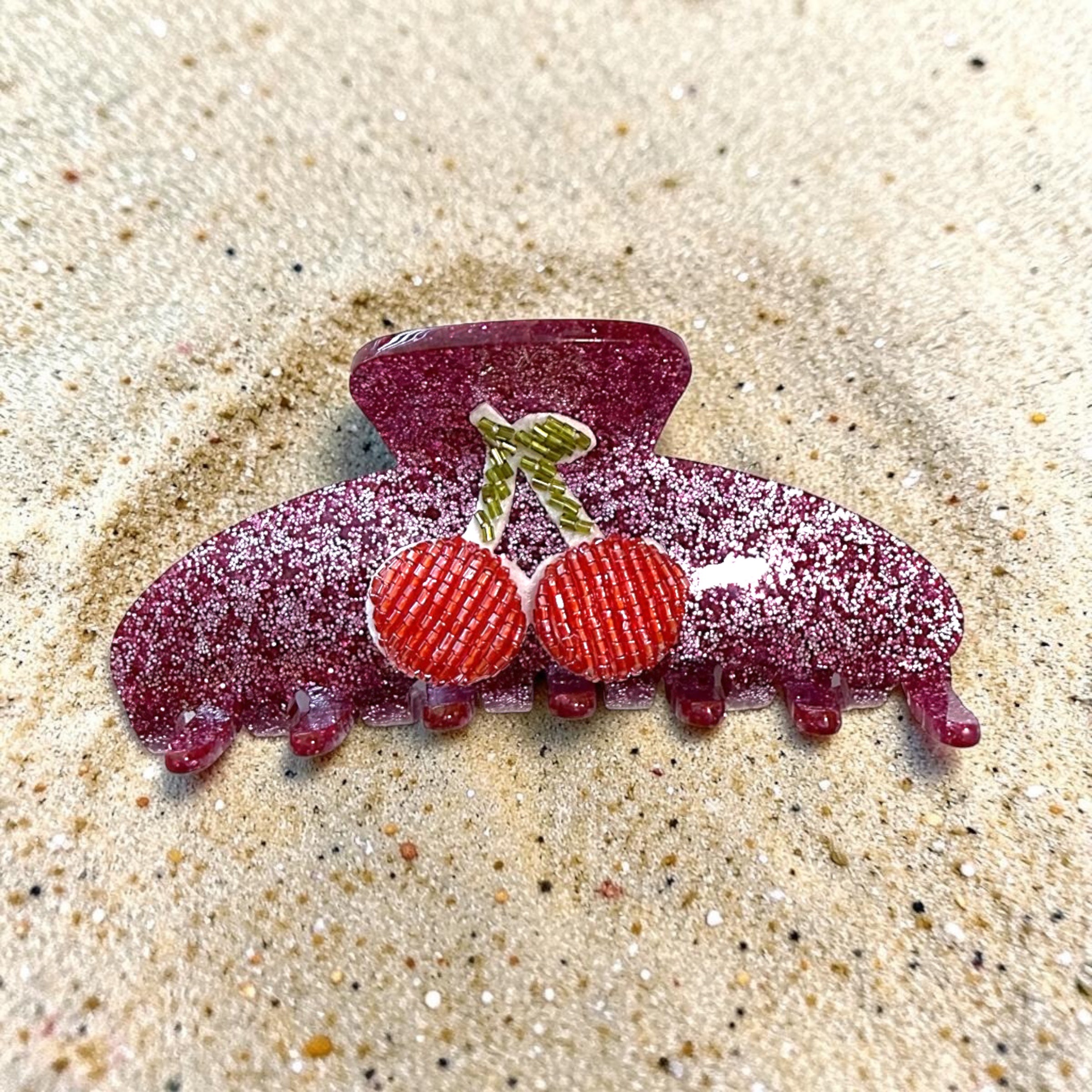 Summer fruits glitter hair claw clip