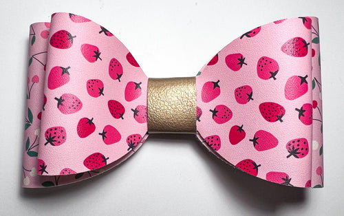 Strawberry/Cherries Vinyl Hair Bow